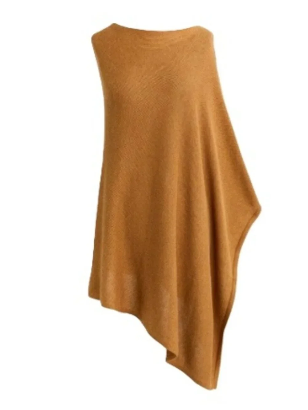 NWT- J.Crew Factory - Cotton-cashmere triangle sweater-poncho - HTHR Camel